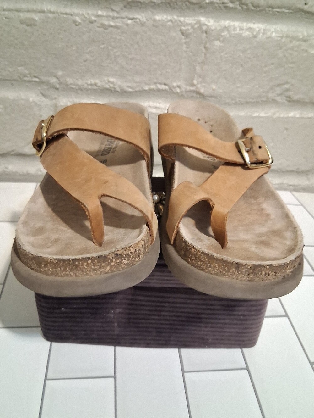 Mephisto Helen Sandals Women Tan Sz38(7)Usa Genuine Leather Made France - Picture 3 of 12